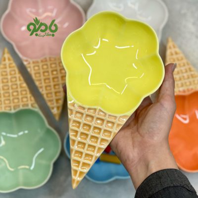 ست بستنی خوری قیفی رنگی